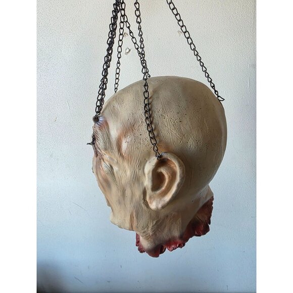 Vintage hanging head chains rubber beheaded Halloween prop life like realistic s - Picture 2 of 8
